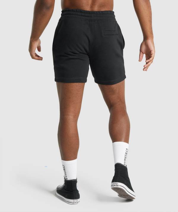 Panske Šortky Gymshark Crest Čierne | CZ8940163